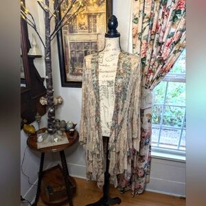 Origami Western Hi Low Full Lace Cardigan Duster